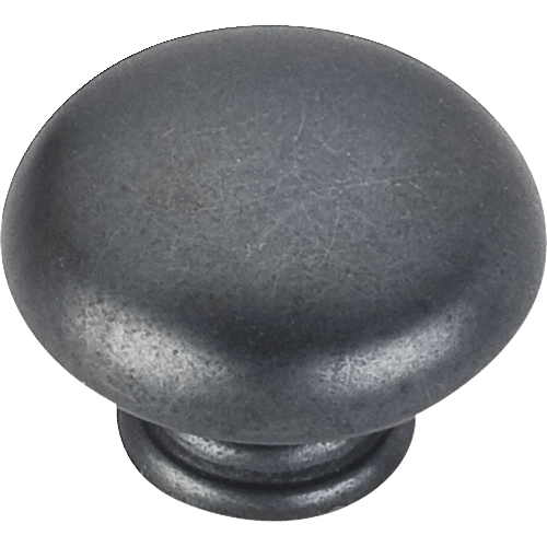 Gun metal plain cabinet knob with smooth rounded top, ideal for furniture hardware and home improvement projects under $50