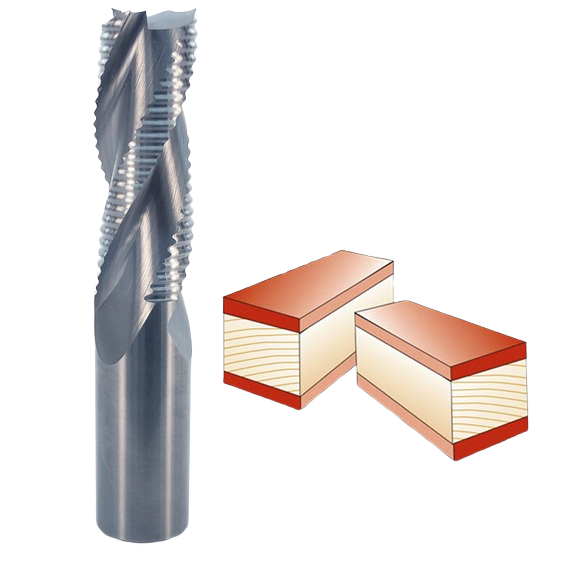 Spiral upcut router bit for rough cutting wood, part of tool accessories and power tool collections for home improvement