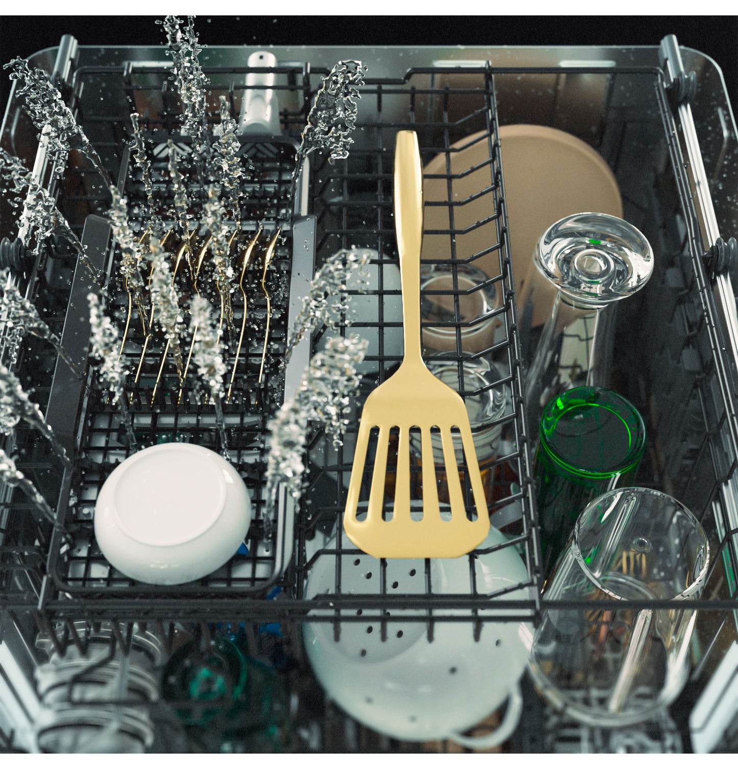 CAFÉ™ CustomFit ENERGY STAR Stainless Interior Smart Dishwasher with Ultra Wash Top Rack and Dual Convection Ultra Dry, LED Lights, 39 dBA