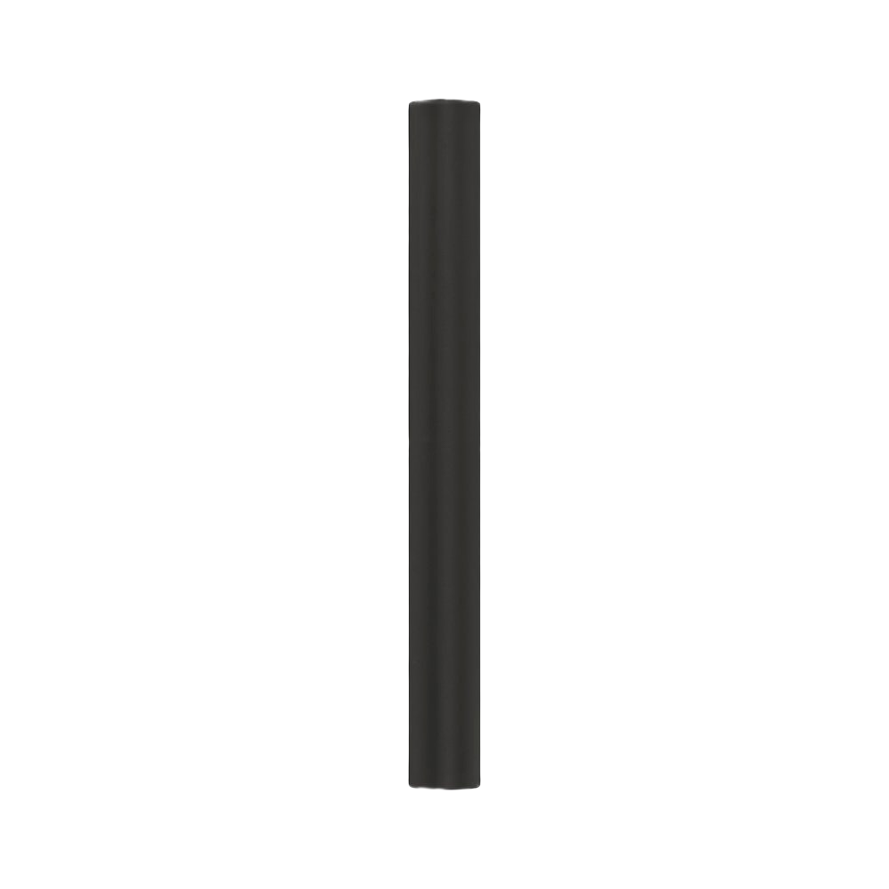 Matte black cylindrical cabinet pull with 3-3/4 inch center spacing for home improvement projects