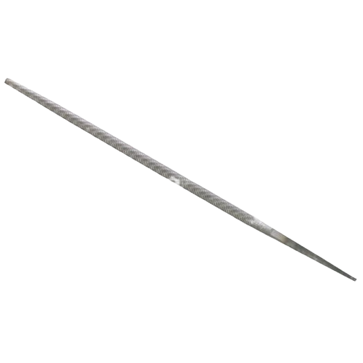 Long round metal bastard file without handle for smoothing and shaping in home improvement tasks