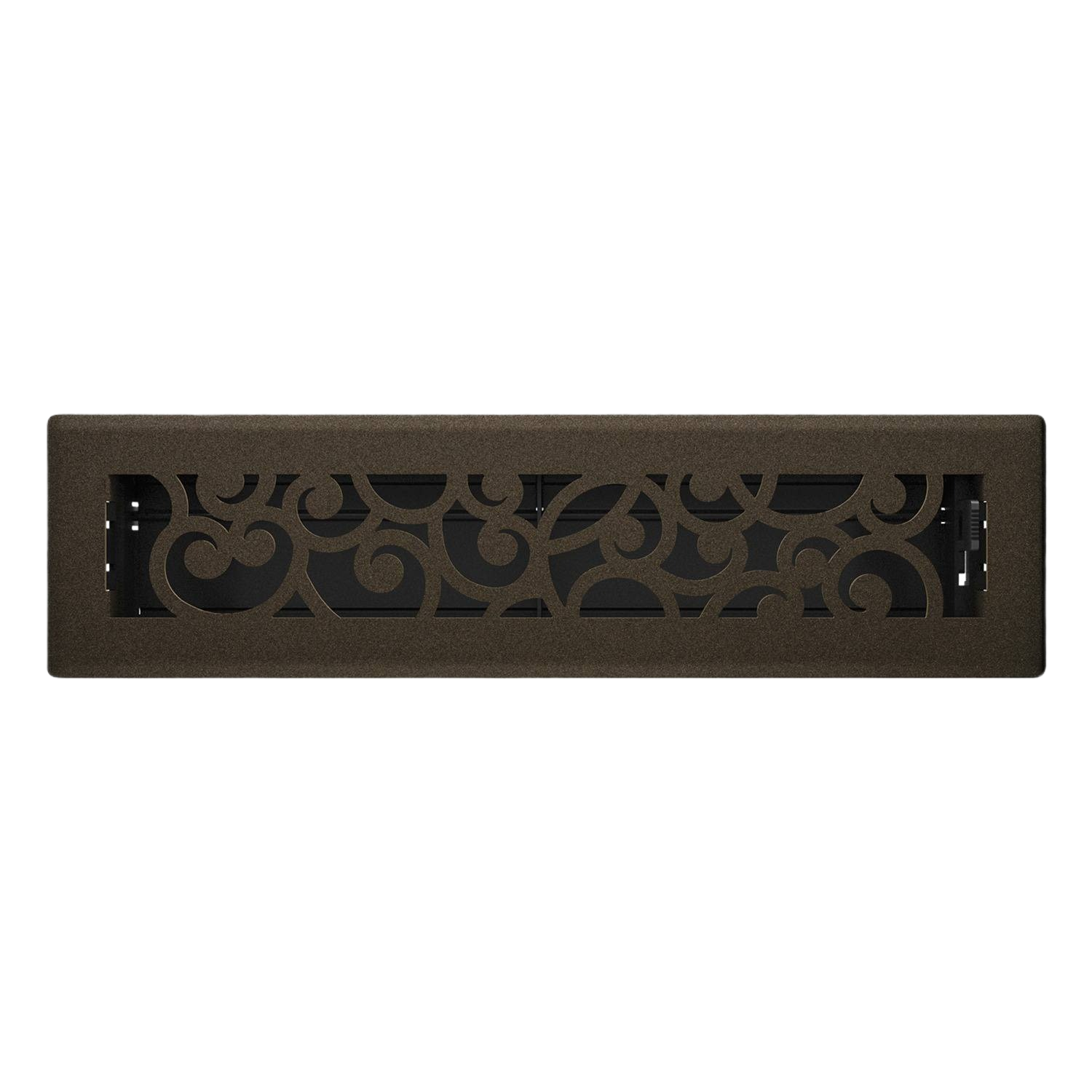 Bronze Age floor register with decorative scrollwork design for plumbing and home improvement under $50 collection