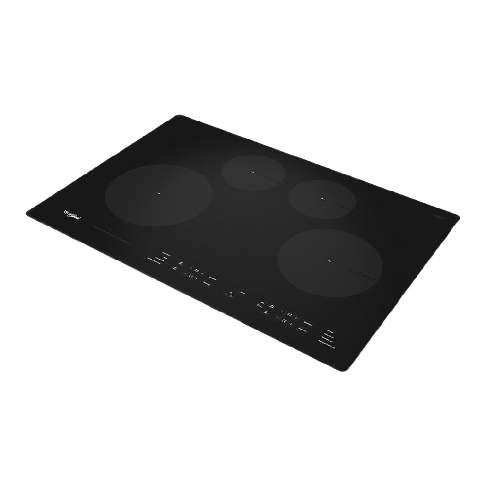 Whirlpool black 30-inch induction cooktop with four heating elements and touch controls from Cooktops and Appliances collections