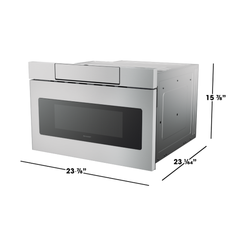 Stainless steel built-in microwave drawer with flat panel and easy touch open for kitchen appliances and home improvement