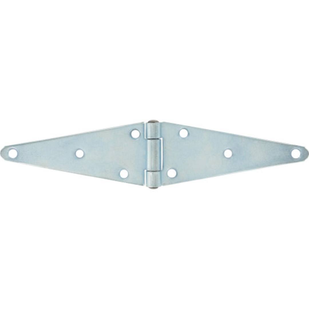 Zinc-plated heavy strap hinge with multiple mounting holes for durable gate and door support in hardware collection under $50
