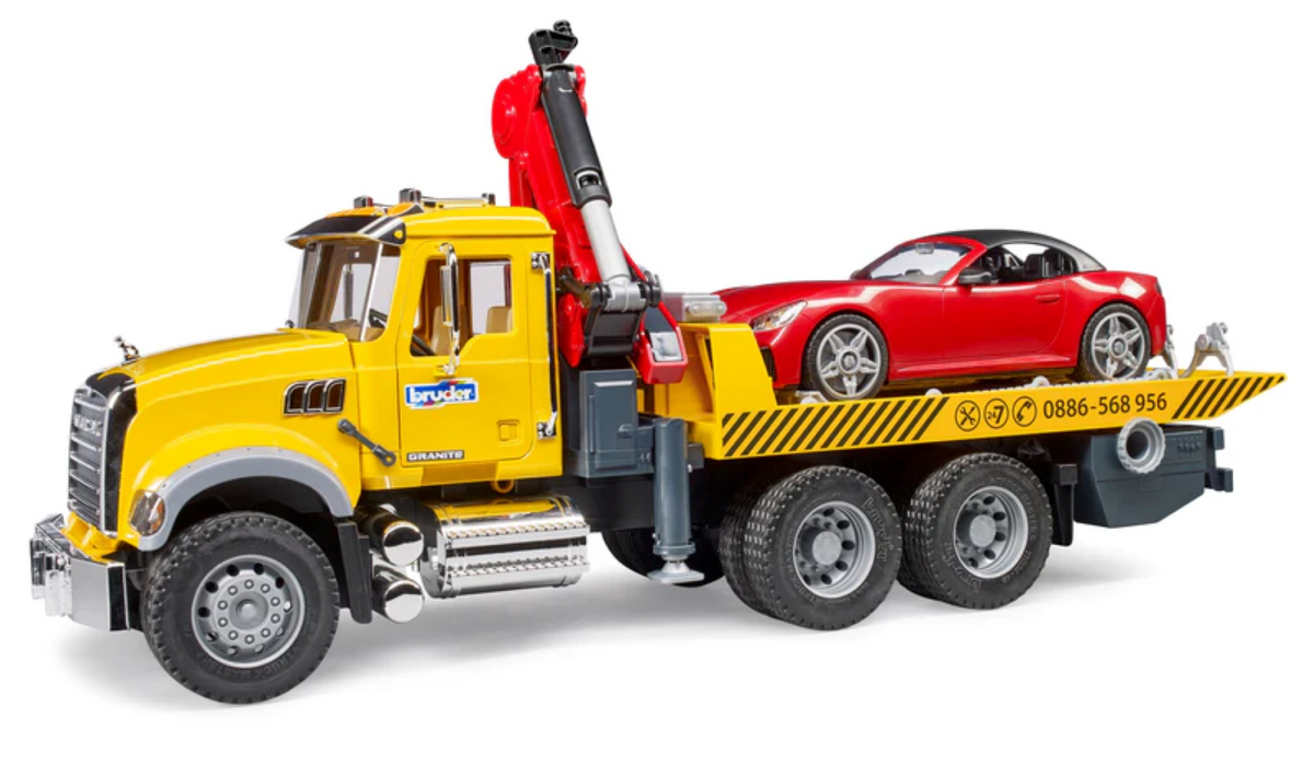 Bruder MACK Granite Tow-Truck w/ Roadster