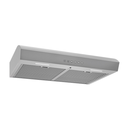 Stainless steel under cabinet range hood with dual filters, LED lights, and multiple ventilation speed settings in appliances collection
