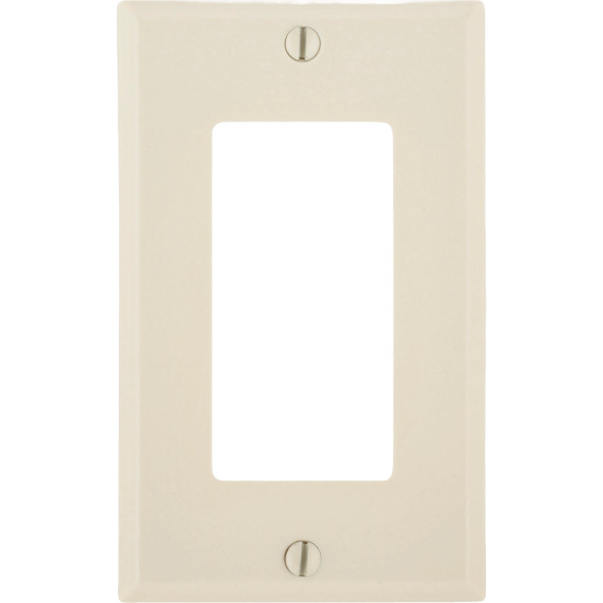 Light almond smooth plastic wall plate for rocker switch, part of Electrical and Rocker Wall Plates collections under $50