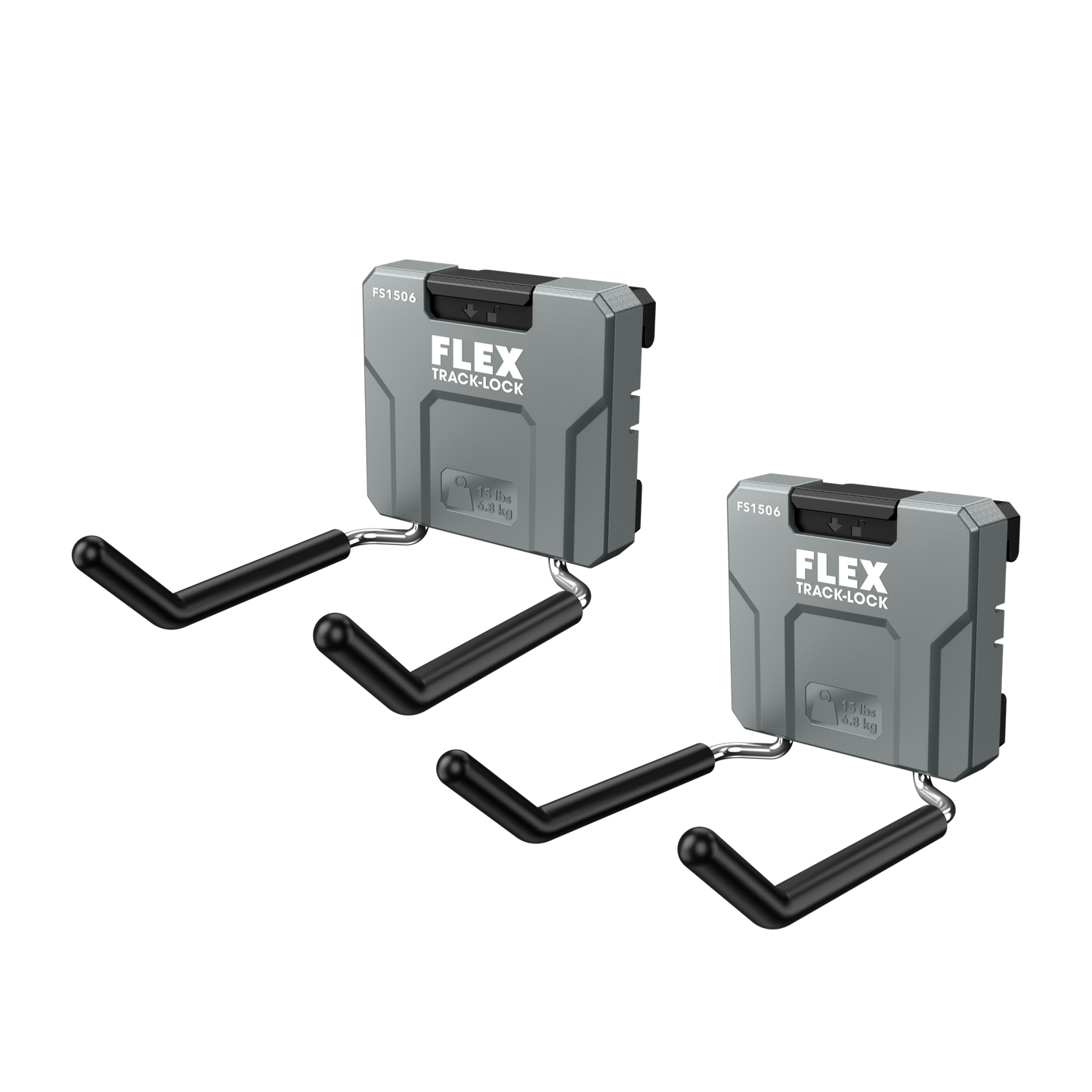 FLEX TRACK LOCK™ Dual Straight Hook, 2 Pack