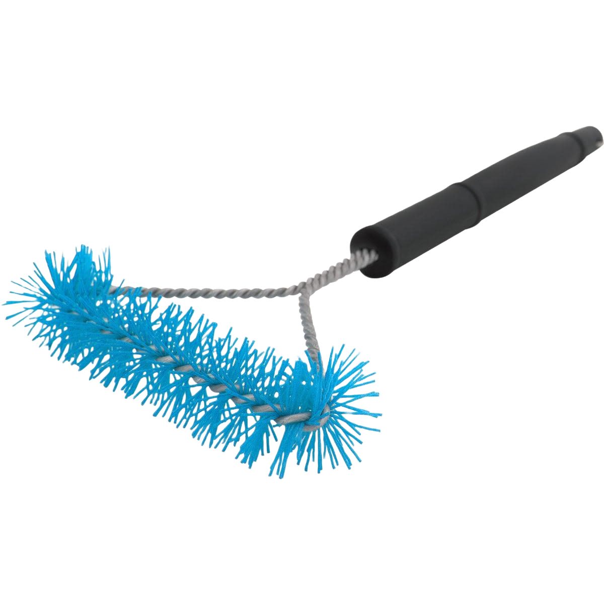 Blue wide nylon bristle brush with black handle for grill cleaning and tools and home improvement tasks
