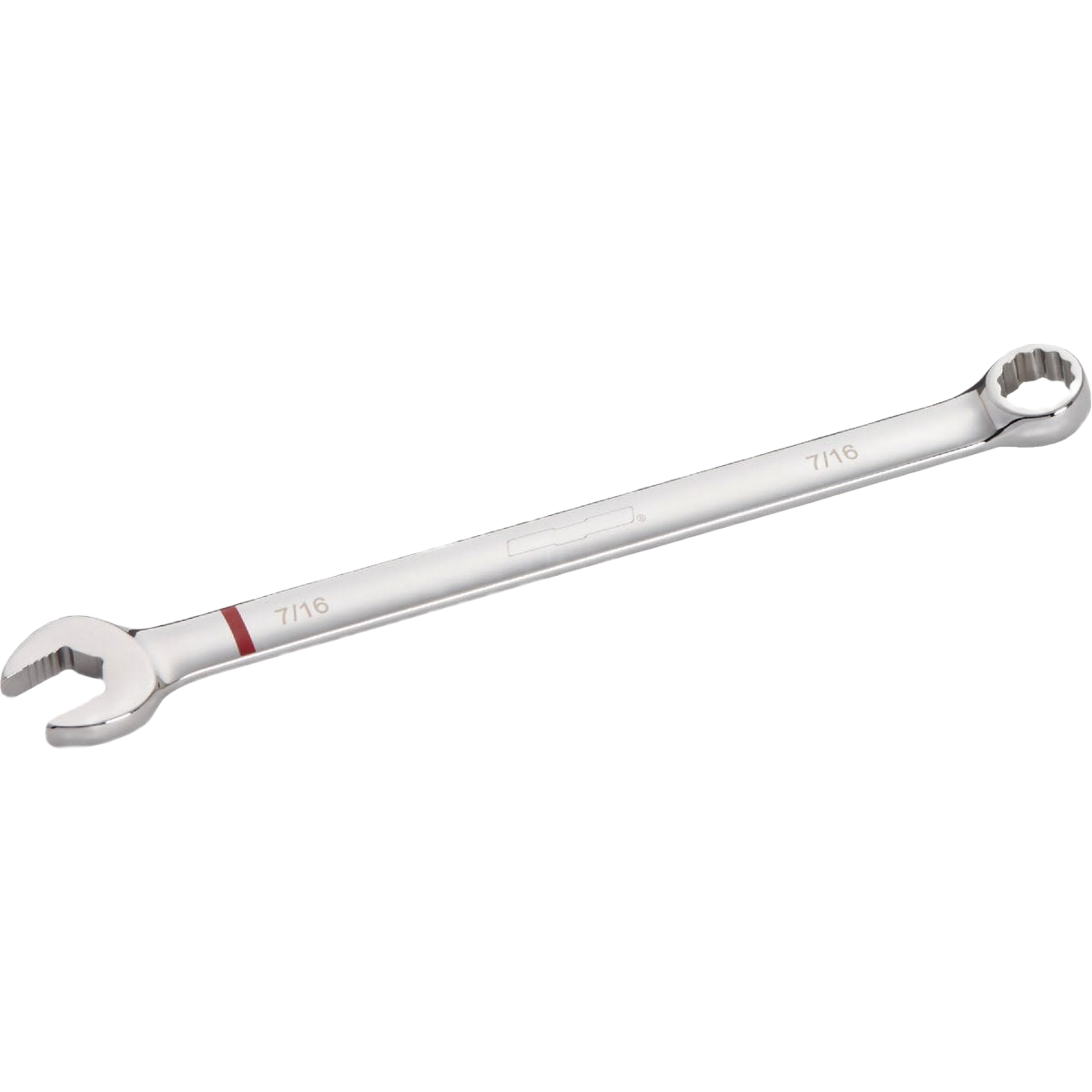 Polished steel 7/16 inch 12-point combination wrench for precise gripping in tools and home improvement tasks