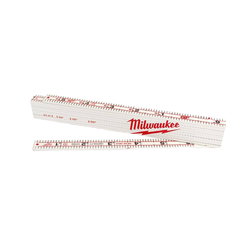 Durable composite folding rule with heat-stamped markings for accurate measurements in woodworking and home improvement tools collections