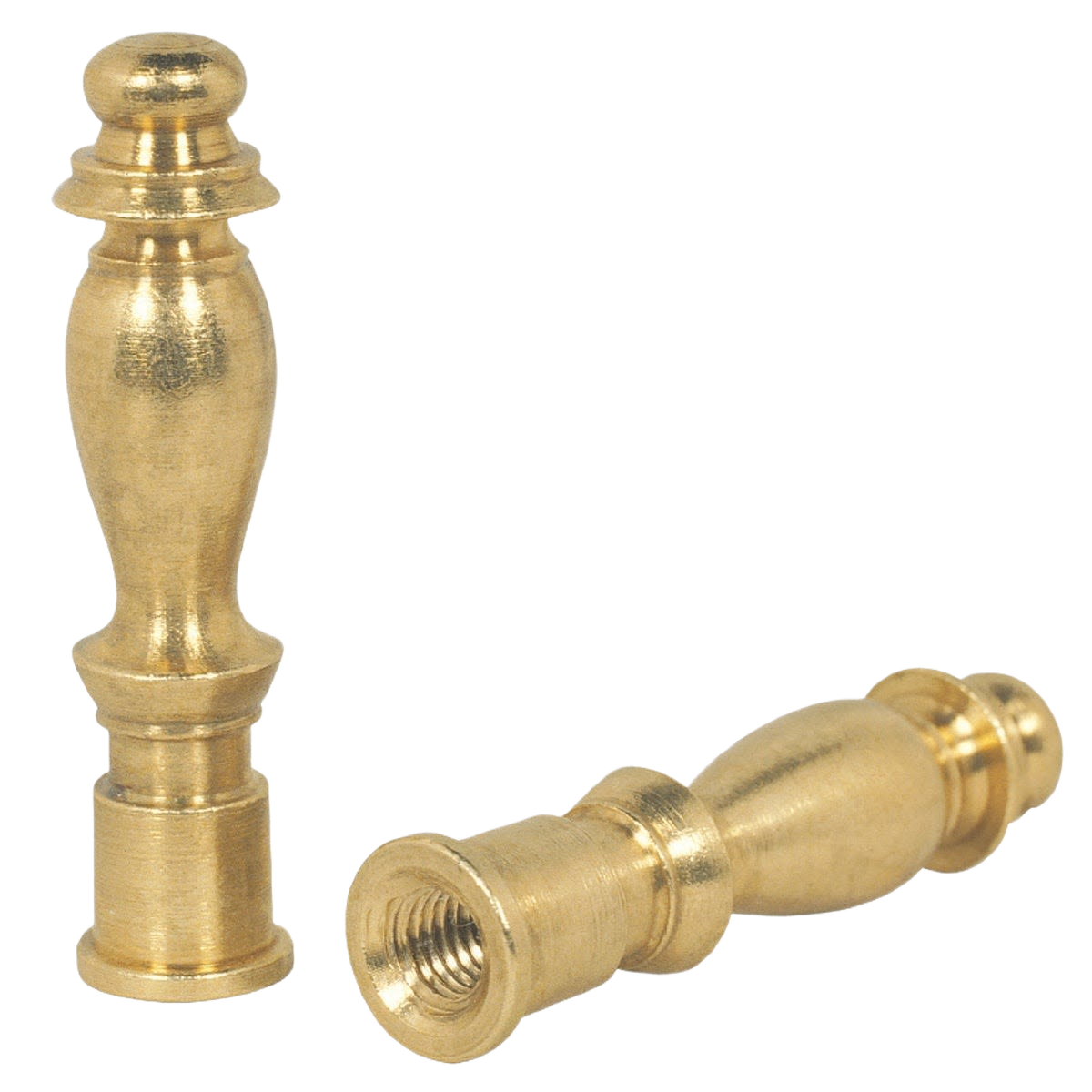 Solid brass lamp finials with 1/4-inch threading for finishing touch in lighting and lamp parts under $50 collection
