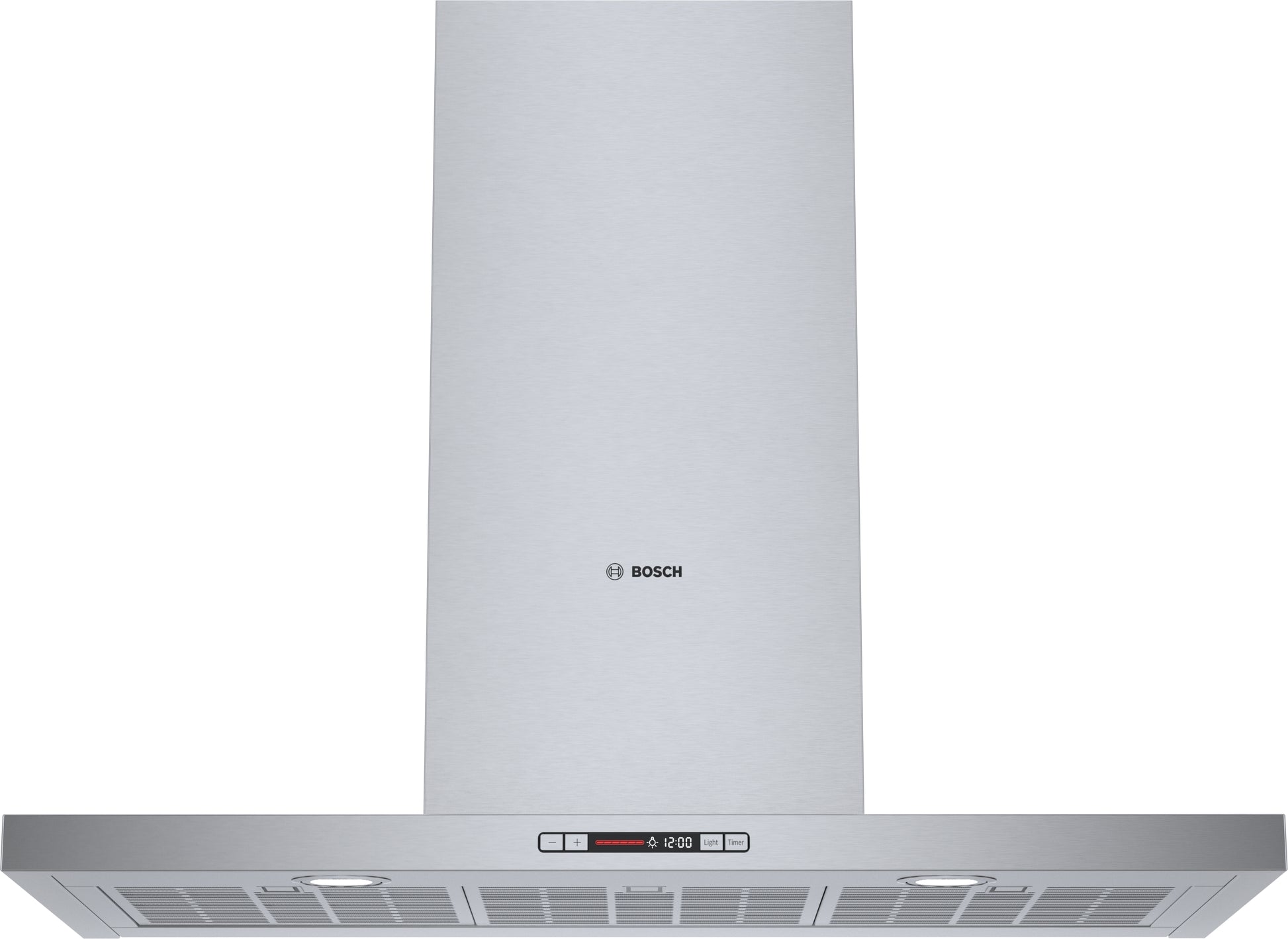 stainless steel 36-inch wall mount range hood with digital controls and halogen lighting for kitchen appliances
