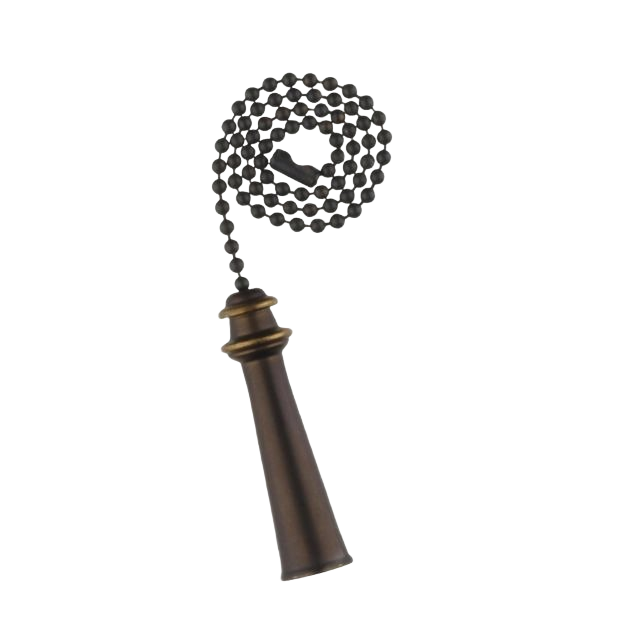 Beaded oil rubbed bronze pull chain with tapered trophy handle for lighting and ceiling fan accessories under 50 dollars