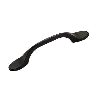 Matte black cabinet pull with 3-inch center-to-center spacing, part of Hardware and Furniture Accessories under $50 collection