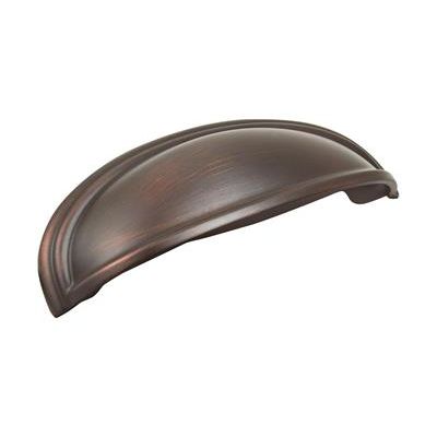 Oil-rubbed bronze cabinet cup pull with curved design from Hardware and Furniture Accessories collections