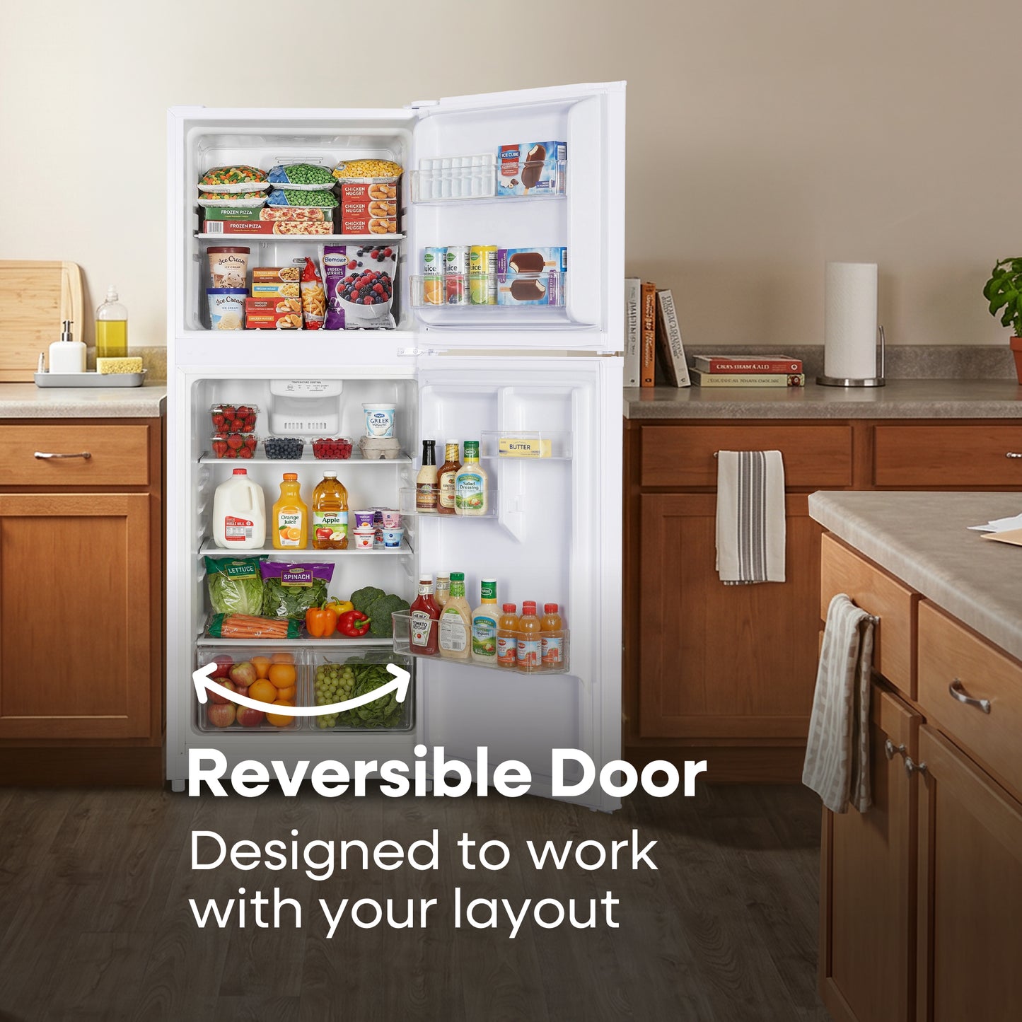 Element Electronics 10.1 cu. ft. Top Freezer Refrigerator - White, ENERGY STAR (ENR10TFGBW)