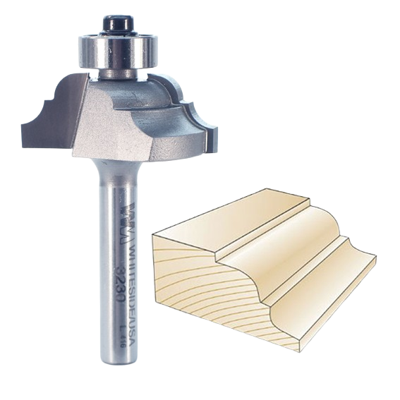 Whiteside Classical Pattern router bit with decorative edge sample, part of tool accessories and drill bits under $100