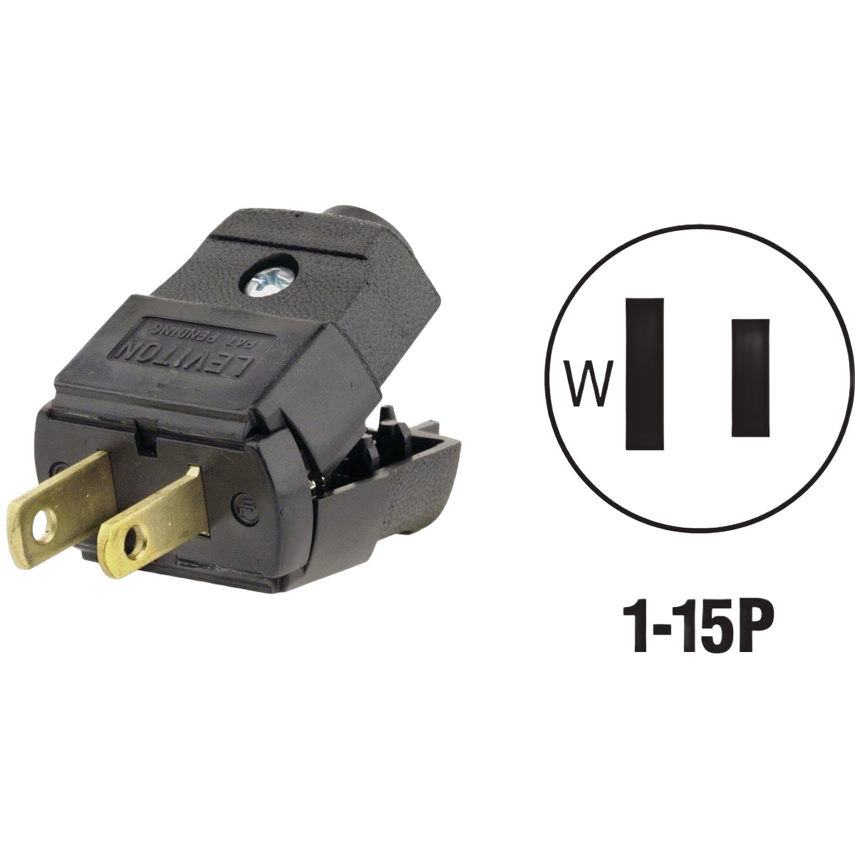Black hinged cord plug with built-in clamp tight strain relief for secure connection in electrical and wire collections under $50