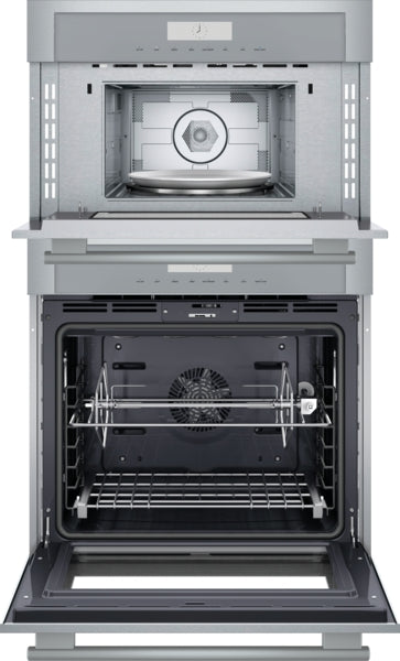 Stainless steel built-in double oven with speed oven and rotisserie in Wall Ovens and Thermador collections