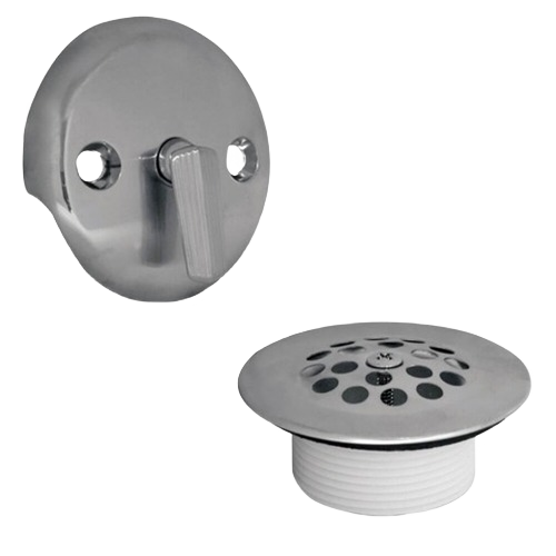 Chrome trip lever and drain trim kit with overflow, suitable for plumbing parts and faucet repair under $50 collection