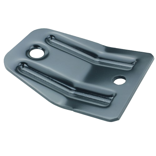 Metal mower deck hanger bracket with two mounting holes for John Deere parts and automotive tools collections