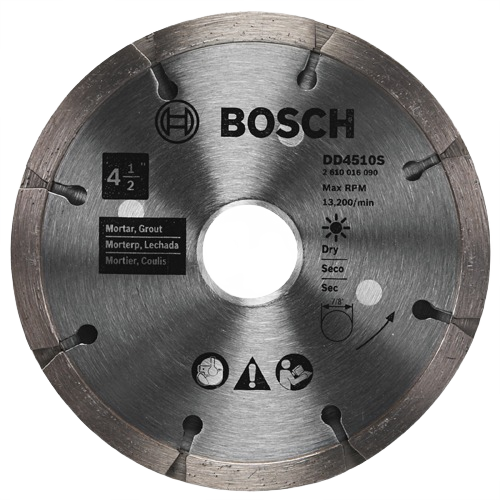 4-1/2 inch Bosch diamond tuckpointing blade for cutting mortar and grout in home improvement tasks