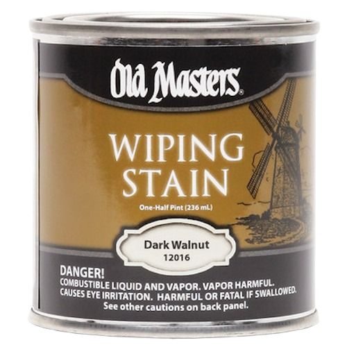 Old Masters dark walnut oil-based wiping stain in 1/2 pint for interior stains and wood finishing projects under $50