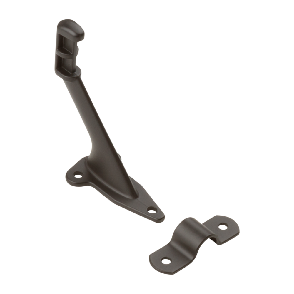 Oil rubbed bronze aluminum handrail bracket set for stair support in shelving brackets and home improvement collections under $50