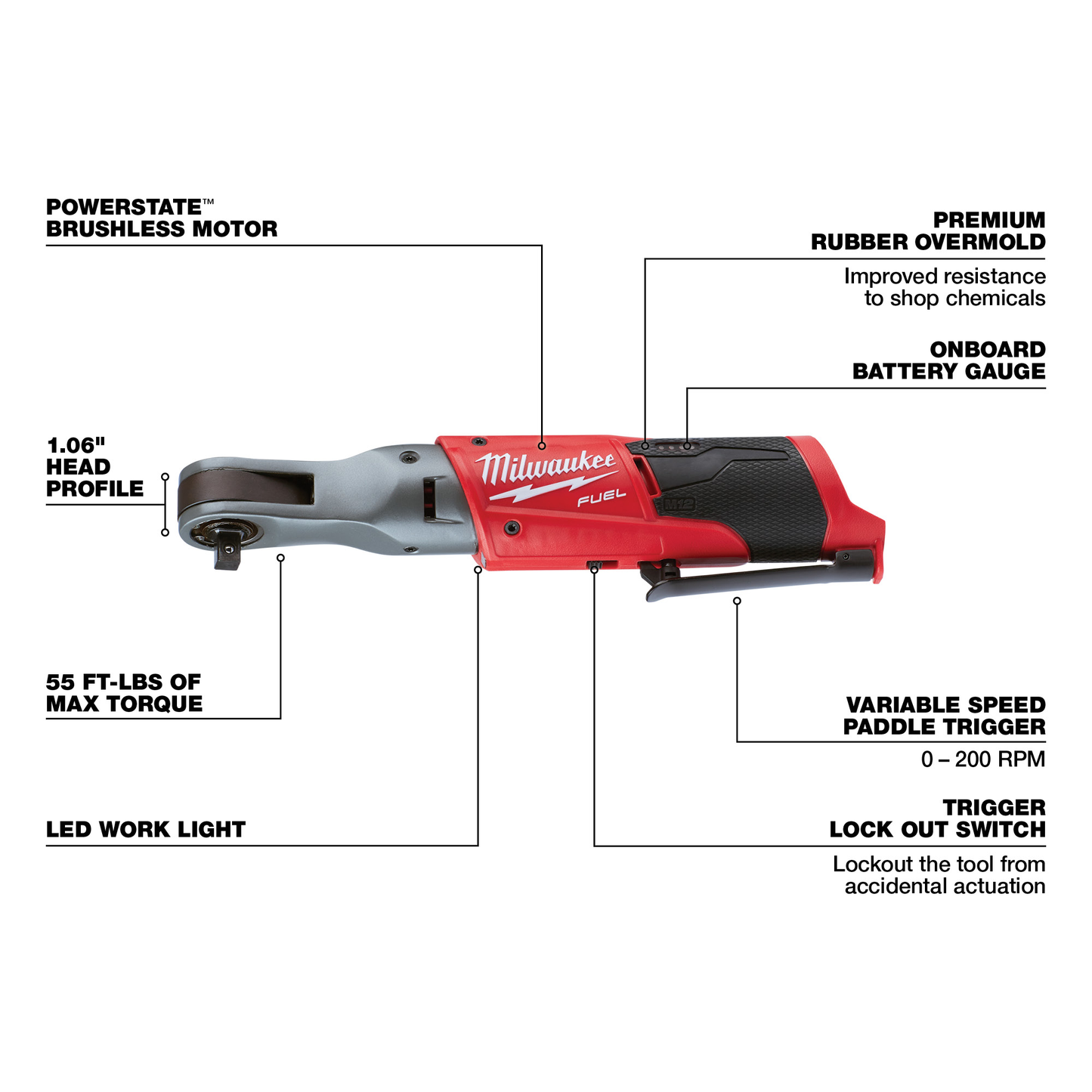 Milwaukee M12 FUEL™ 3/8" Ratchet