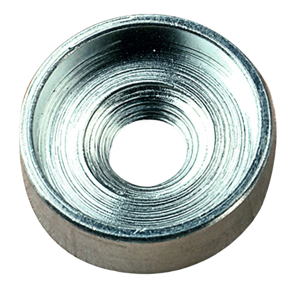 Round steel magnet cup with recessed center for secure tool and home improvement magnet mounting