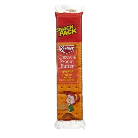 Single snack pack of Keebler cheese and peanut butter sandwich crackers for chips and snacks under $50