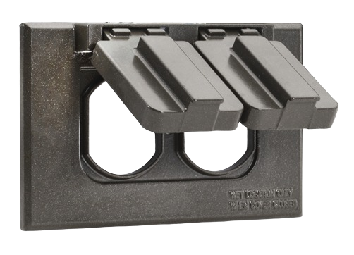 Bronze duplex outlet cover with hinged protective flaps for enhanced safety in home improvement projects