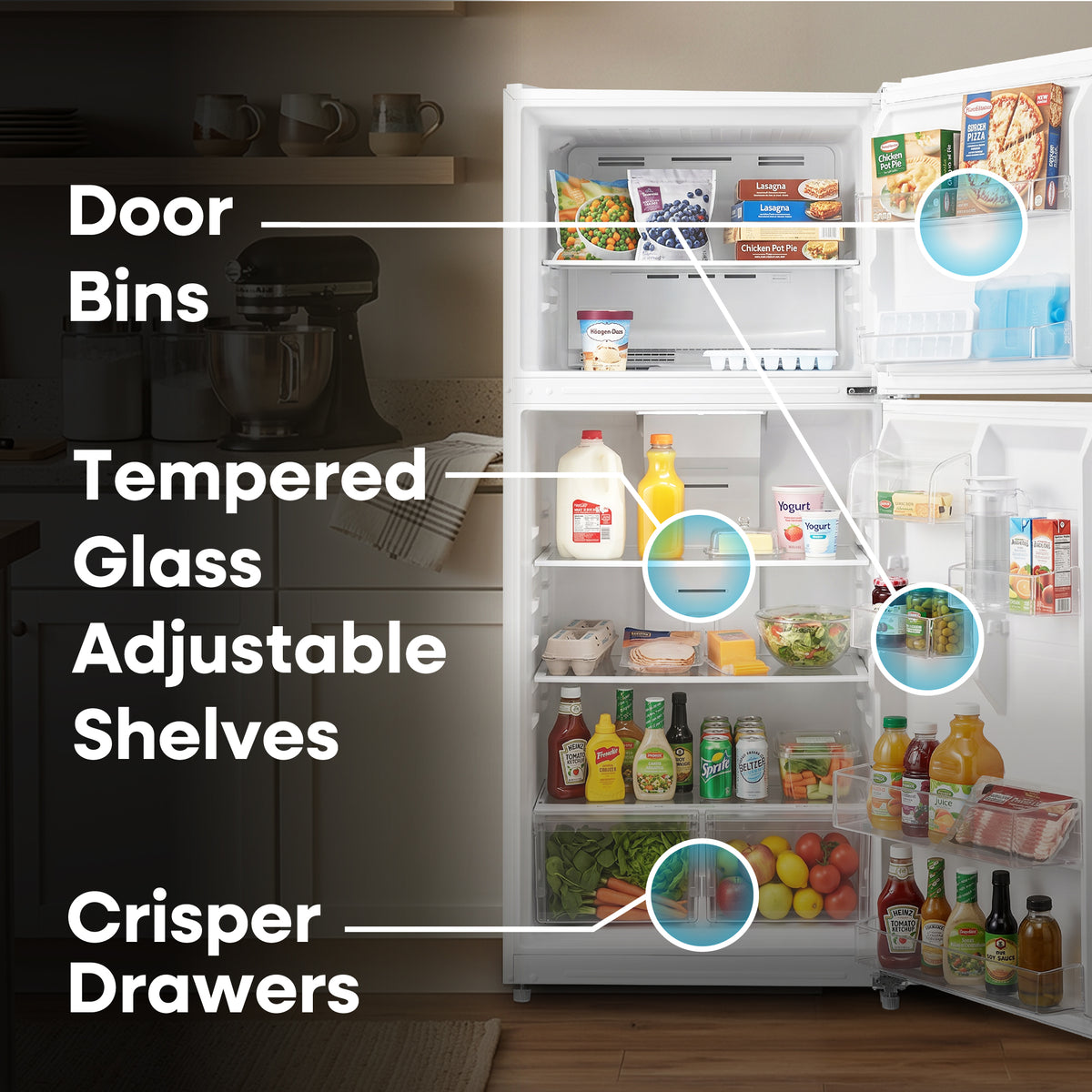 Element Electronics 20.5 cu. ft. Top Freezer Refrigerator - White, ENERGY STAR (ERT21CSCW)