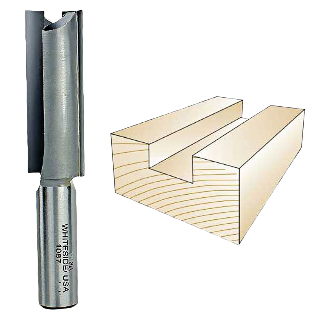 Whiteside straight router bit for woodworking grooves and dados, tool accessory for home improvement tasks