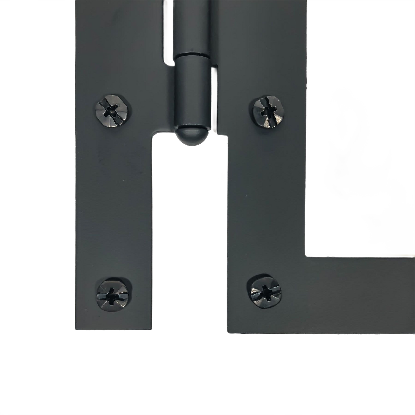 Matte black smooth iron HL hinge pair with lacquered finish, suitable for hardware under $100 in home improvement projects