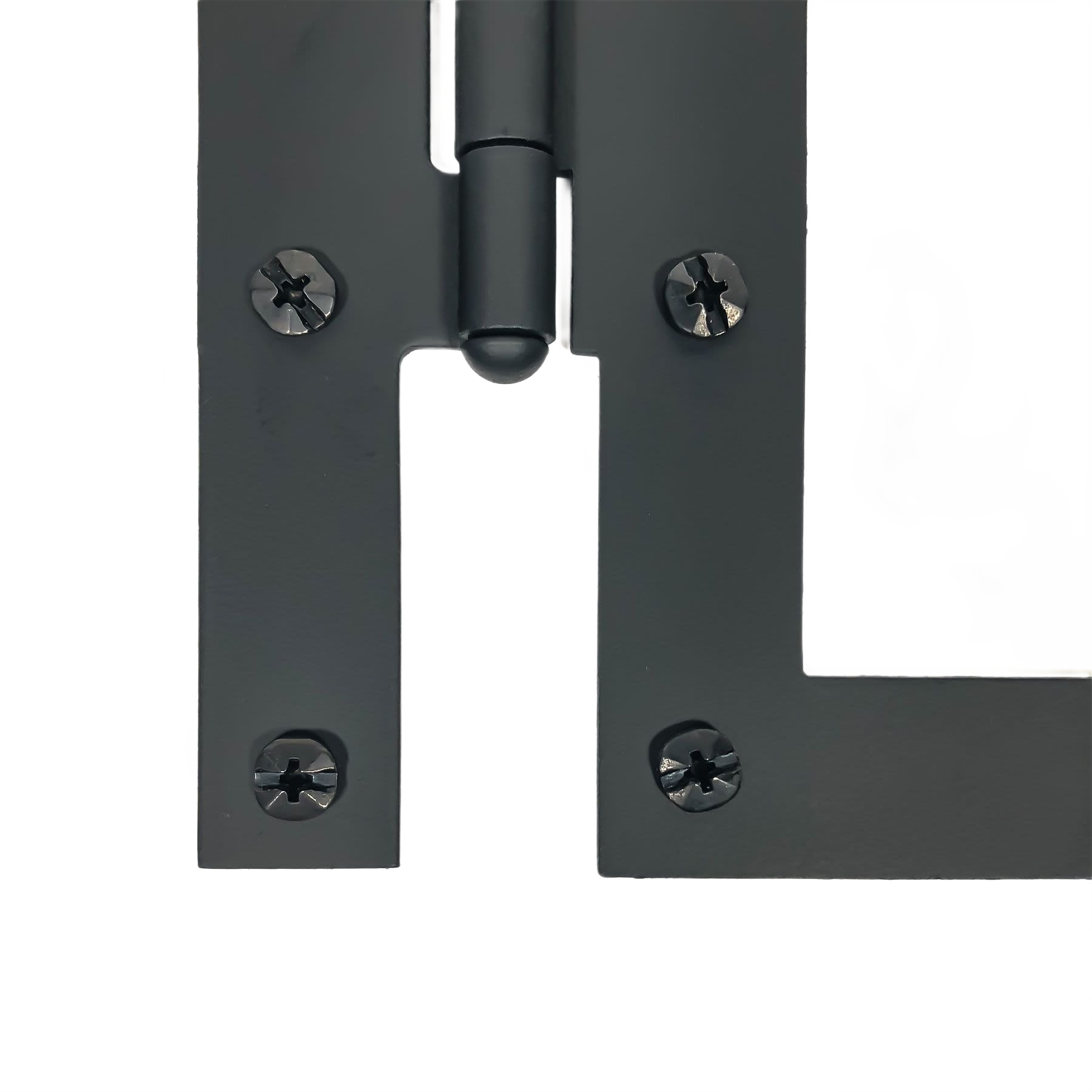 Matte black smooth iron HL hinge pair with lacquered finish, suitable for hardware under $100 in home improvement projects