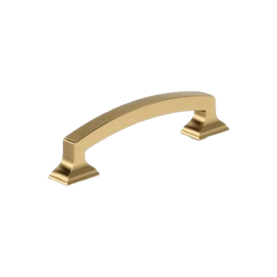 Champagne bronze cabinet pull with curved design and sturdy base for hardware and furniture accessories collections