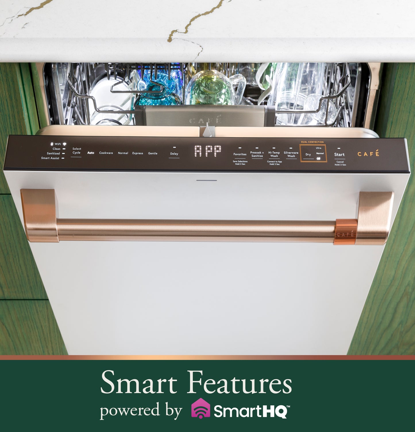 CAFÉ™ CustomFit ENERGY STAR Stainless Interior Smart Dishwasher with Ultra Wash Top Rack and Dual Convection Ultra Dry, LED Lights, 39 dBA