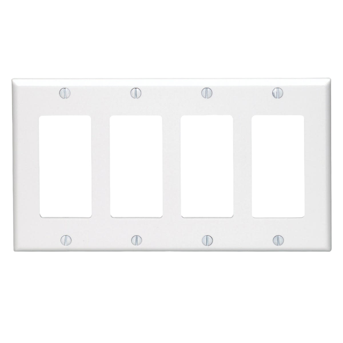 White 4-gang smooth plastic rocker wall plate for electrical switches in home improvement collections under $50
