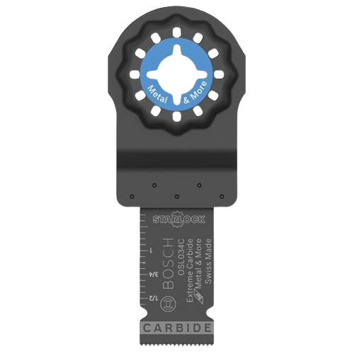 Bosch carbide plunge blade with Starlock mount designed for metal cutting in home improvement projects