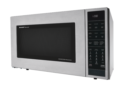 Stainless steel convection microwave oven with carousel turntable and digital control panel in Countertop Microwaves collection