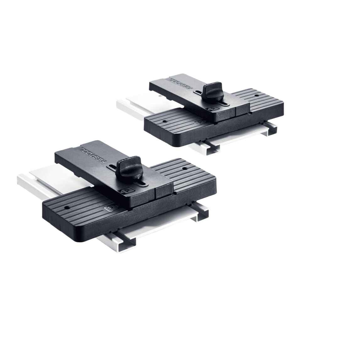 Adjustable black Festool Kapex crown stops for precise angled support in saw accessories and power tool collections
