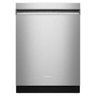 Front view of stainless steel KitchenAid dishwasher with concealed controls in Appliances at Hartville Hardware