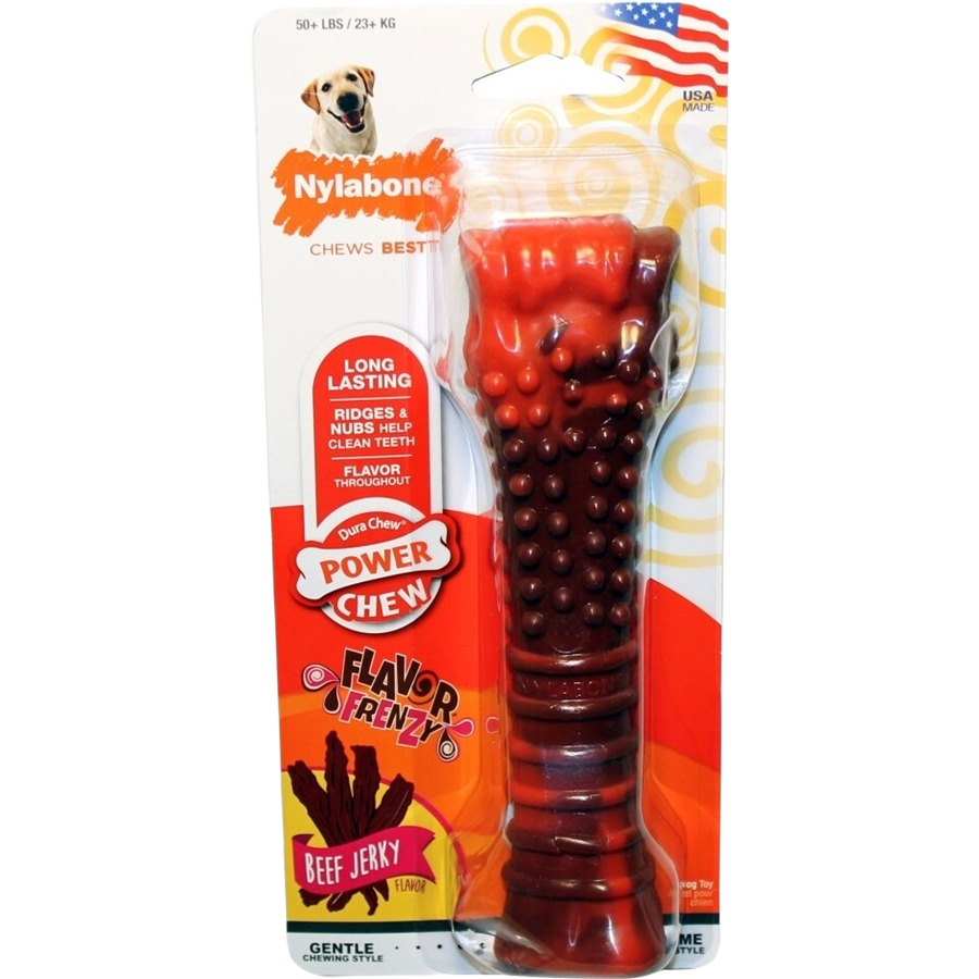 Beef jerky flavored textured chew bone for dogs, long-lasting treat from pet and dog supplies collection