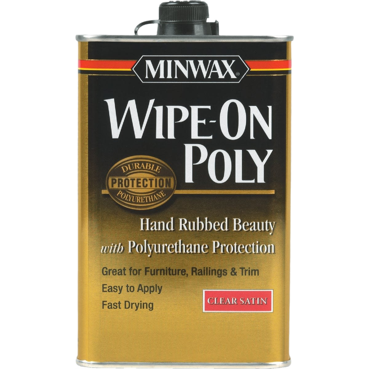 Minwax wipe-on polyurethane in clear satin finish for interior wood protection and finishing under $50 collections