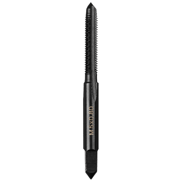Black steel straight flute plug tap for precise metal threading in tool accessories and home improvement projects under $50