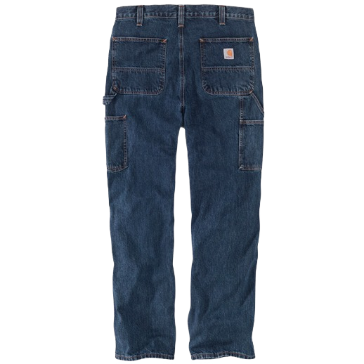Men’s loose fit canal denim utility jeans with double-layer front and multiple pockets for durable workwear bottoms