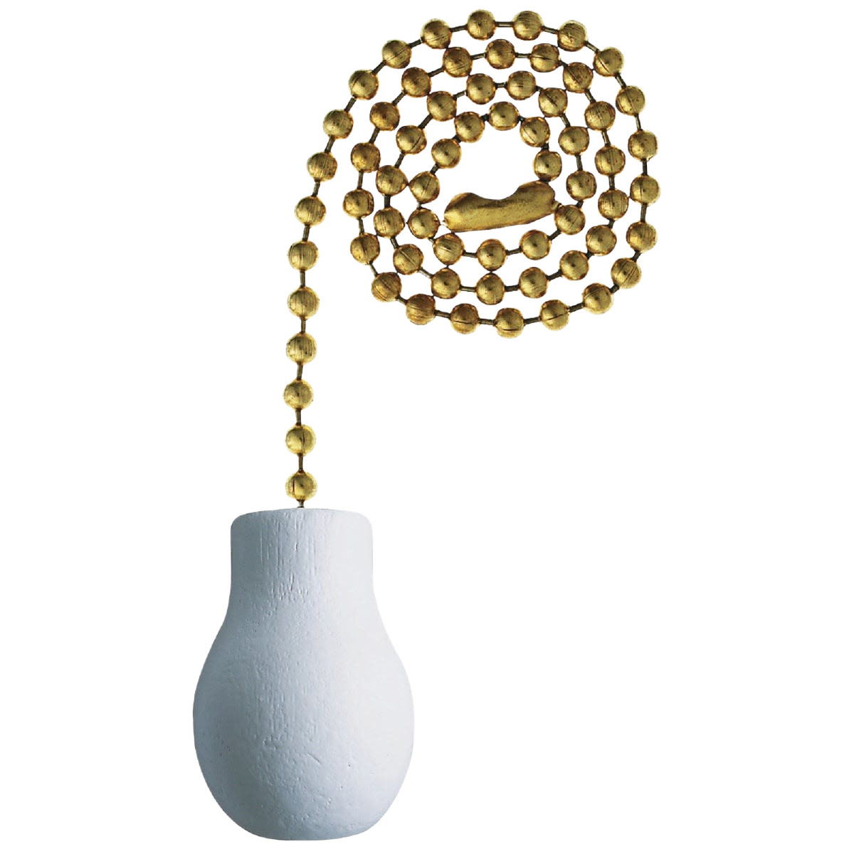 Polished brass bead pull chain with white wooden knob for ceiling fan and lighting electrical accessories under $50 collections